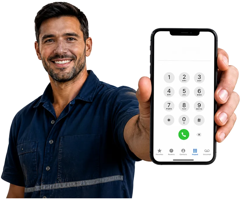 Plumber answering a Darlinghurst enquiry by phone