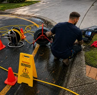 Repairing a burst drain pipe at a Darlinghurst home